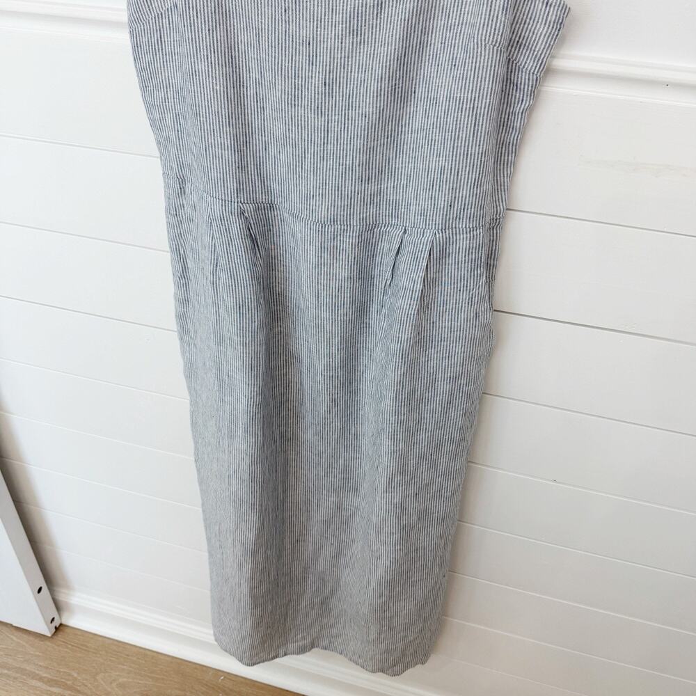 Women’s Quince 100% European Linen Scoop Neck MIDI Dress Large L - Picture 3 of 11
